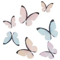 Obleas de mariposas de colores pastel - 8 unidades