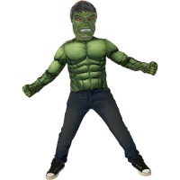 Disfraz de Hulk con camiseta musculosa, careta y guantes infantil