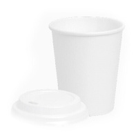 Vaso 350 ml de cartón blanco con tapa - Honest Green - 25 unidades