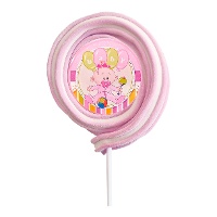 Brocheta roller de Baby shower rosa de 40 gr