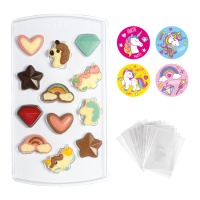 Kit de Unicornio para chocolates - Decora - 40 unidades