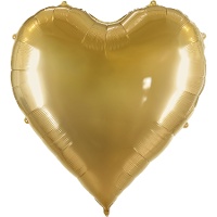 Globo de corazón XXL dorado de 1,36 x 1,29 m