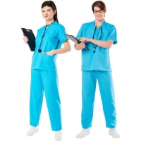 Disfraz de médico azul para adulto