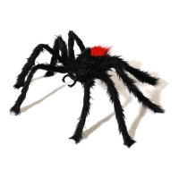 Araña negra y roja peluda de 78 cm