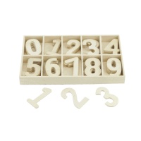 Números de madera mini del 0 al 9 - 50 unidades