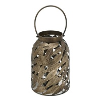 Portavelas de metal con hojas de 23 x 34 cm - Dcasa