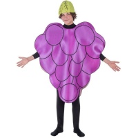 Disfraz de uva morada con gorro para adulto