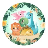 Platos de dinosaurios felices de 23 cm - 8 unidades