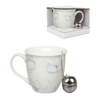 Taza de 510 ml Shades of Flora con filtro para té - DCasa