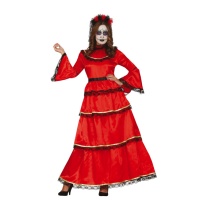 Disfraz de Catrina roja para mujer