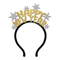 Diadema de Happy New Year black gold