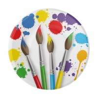 Platos de Pintura de Colores de 18 cm - 8 unidades