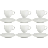 Taza de 120 ml de café de porcelana con plato - 6 servicios