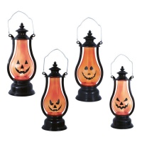 Farol naranja de calabaza con luz led - 1 unidad