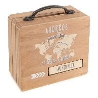 Hucha de maleta de Ahorros para dar la vuelta al mundo