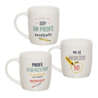 Taza de 350 ml Profe con mensaje - 1 unidad