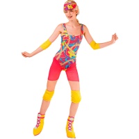 Disfraz de patinadora multicolor para mujer