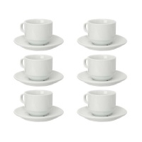 Taza de café de 220 ml con plato de porcelana - Vessia - 6 servicios