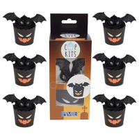 Set decorativo para cupcakes de murciélagos de Halloween - PME - 6 unidades