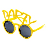 Gafas de sol con letras PARTY amarillas