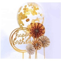 Topper para tarta de globo de confetti - 6 unidades