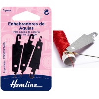 Enhebrador de agujas de ojo largo - Hemline - 3 unidades