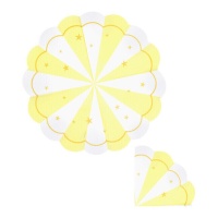 Servilletas amarillo pastel con forma de triángulo de 16 x 16 cm - 12 unidades