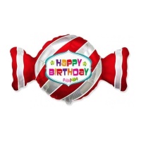 Globo de Happy Birthday de caramelo de 53 x 92 cm - Conver Party
