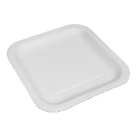 Platos de 20 cm de cartón blanco cuadrados - 50 unidades