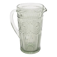Jarra de 1 L de cristal grabado verde agua
