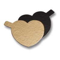 Base para pastelito de corazón dorada y negra de 8 x 8 cm - Dekora - 200 unidades