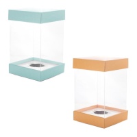 Caja para huevo de pascua transparente de 16 cm - Pastkolor - 1 unidad