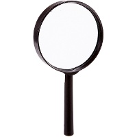 Lupa de vidrio con mango negro de 6 cm