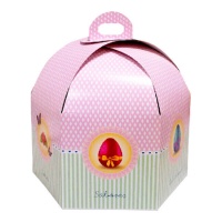 Caja de 23 x 23 x 19 cm para tarta hexagonal alta con asa - 5 unidades