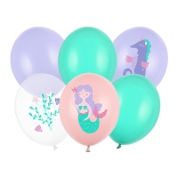 Globos de Sirena de 30 cm - PartyDeco - 6 piezas