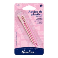 Agujas laneras de plástcio infantiles de 6,5 y 7,5 cm - Hemline - 4 unidades