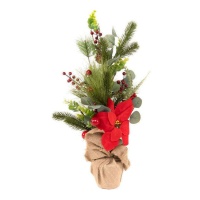 Árbol de Navidad decorativo de Poinsentia de 60 x 24 cm