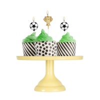 Velas de Fútbol con balones y copa - 5 unidades