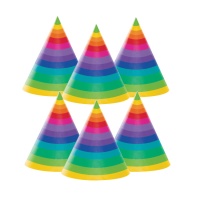Sombreros de multicolor - 8 unidades