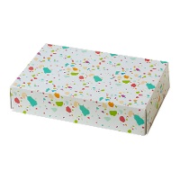 Caja de 23,5 x 16 x 5 cm de colores