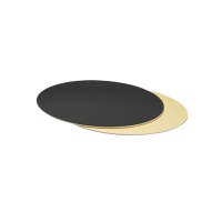 Base para tarta redonda de 24 x 24 x 0,3 cm dorada y negra - Decora
