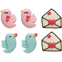 Figuras de azúcar de cartas de amor - 6 unidades
