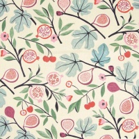 Tela canvas slim de algodón Figs & Cherries - Katia