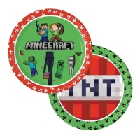Platos de Minecraft de 23 cm - 8 unidades
