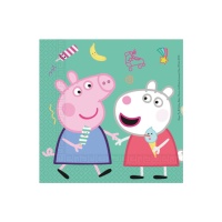 Servilletas de Peppa Pig y George de 16,5 x 16,5 cm - 20 unidades