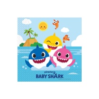 Servilletas de Baby Shark family de 16,5 x 16,5 cm - 20 unidades