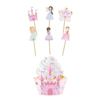 Set wrappers y picks de princesas - 6 unidades