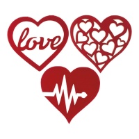 Figuras de azúcar corazones surtidos - Dekora - 36 unidades