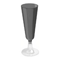 Copa de 150 ml de plástico negro cava - 4 unidades