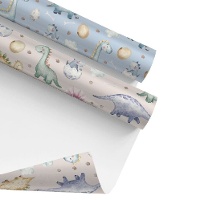 Papel de regalo de dinosaurios bebé - 1 unidad